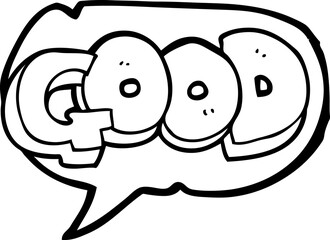 freehand drawn speech bubble cartoon Good symbol