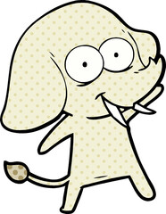 happy cartoon elephant