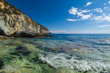 the beautiful coasts of Ponza, an Italian island in the Mediterranean sea