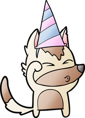cartoon wolf pouting