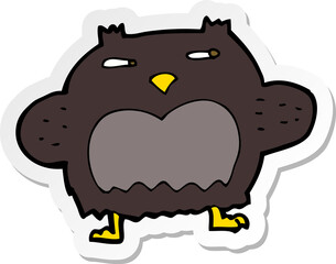 sticker of a cartoon suspicious owl
