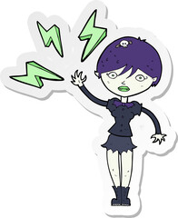 sticker of a cartoon halloween vampire girl