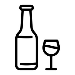 wine bottle line icon