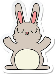 sticker of a quirky hand drawn cartoon rabbit