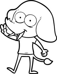 happy cartoon elephant