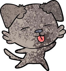 cartoon dog sticking out tongue