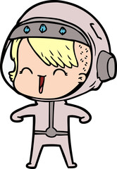 happy cartoon space girl