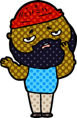 cartoon worried man with beard