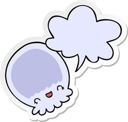 cartoon jellyfish with speech bubble sticker