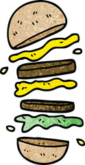 cartoon doodle burger