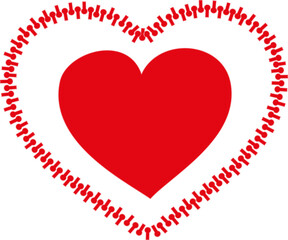 red heart made of hearts