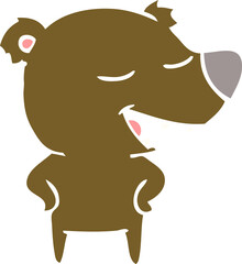 flat color style cartoon bear