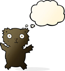 cartoon black bear with thought bubble