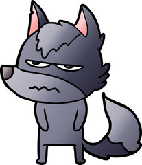 cartoon annoyed wolf