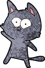 cartoon cat waving