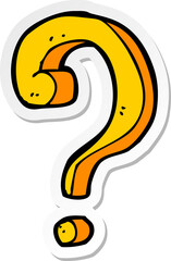sticker of a cartoon question mark
