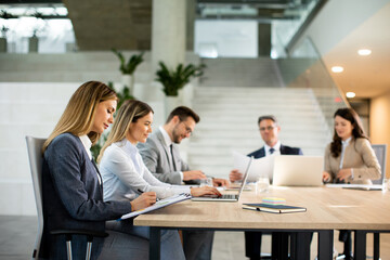 Young startup team working in the office