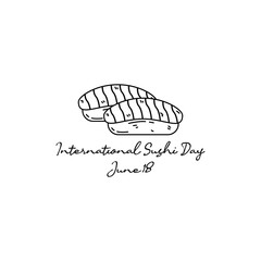 line art of international sushi day good for international sushi day celebrate. line art. illustration.