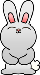 gradient shaded quirky cartoon rabbit