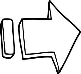 line drawing cartoon pointing arrow
