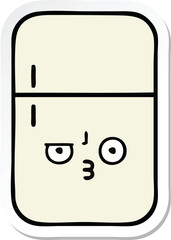 sticker of a cute cartoon fridge freezer