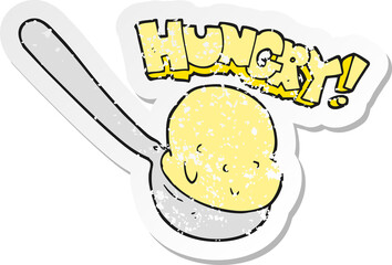 retro distressed sticker of a cartoon scoop of ice cream