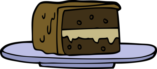 cartoon doodle slice of cake