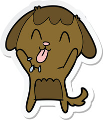 sticker of a cute cartoon dog