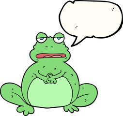 freehand drawn speech bubble cartoon frog