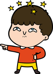cartoon amazed boy
