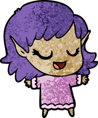happy cartoon elf girl