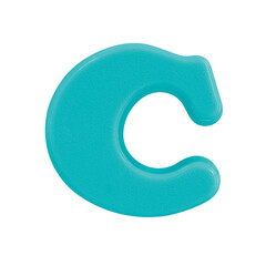 letter C uppercase alphabet plastic with Clipping path