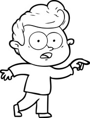 cartoon staring man