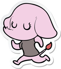 sticker of a cute cartoon elephant