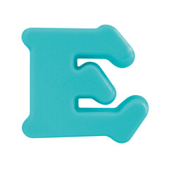 letter E uppercase alphabet plastic with Clipping path