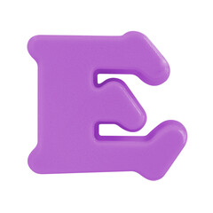 letter E uppercase alphabet plastic with Clipping path