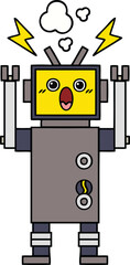 cute cartoon of a broken robot