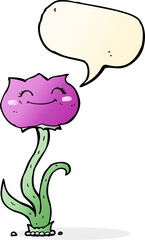 cartoon flower with speech bubble