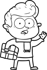 cartoon staring man