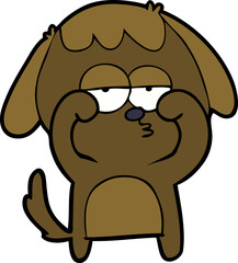 cartoon tired dog