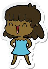 sticker of a cartoon woman