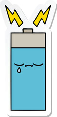 sticker of a cute cartoon battery