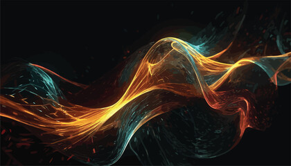 Futuristic Energetic Flow: A futuristic 3D abstract background with energetic flow lines and a sense of movement. Vector illustration
