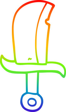 recommend clip art: rainbow gradient line drawing of a cartoon dagger