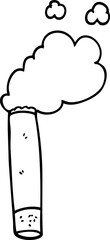 line drawing cartoon cigarette