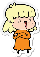 sticker of a cartoon woman