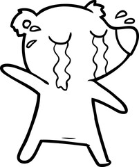 cartoon crying bear