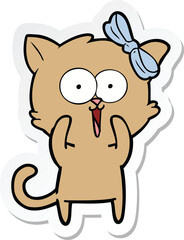 sticker of a cartoon cat