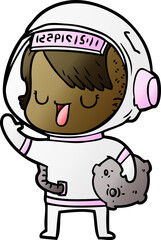 Fototapeta premium cartoon astronaut woman