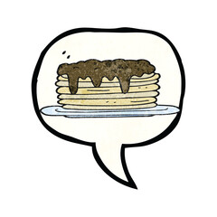 freehand speech bubble textured cartoon pancake stack
